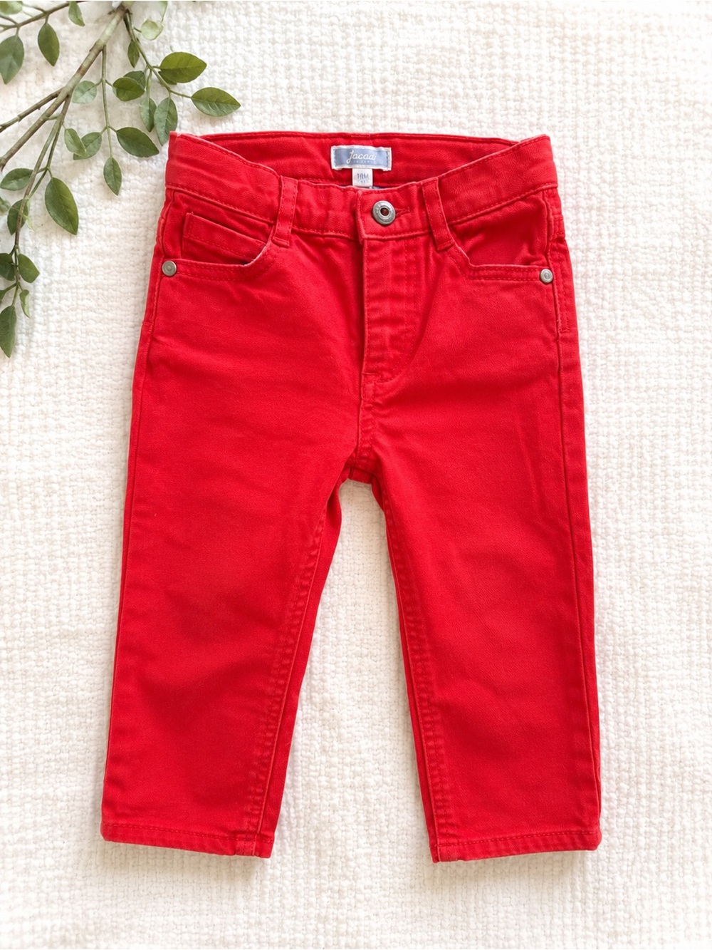 18m Jacadi Red Stretch Cotton Pants